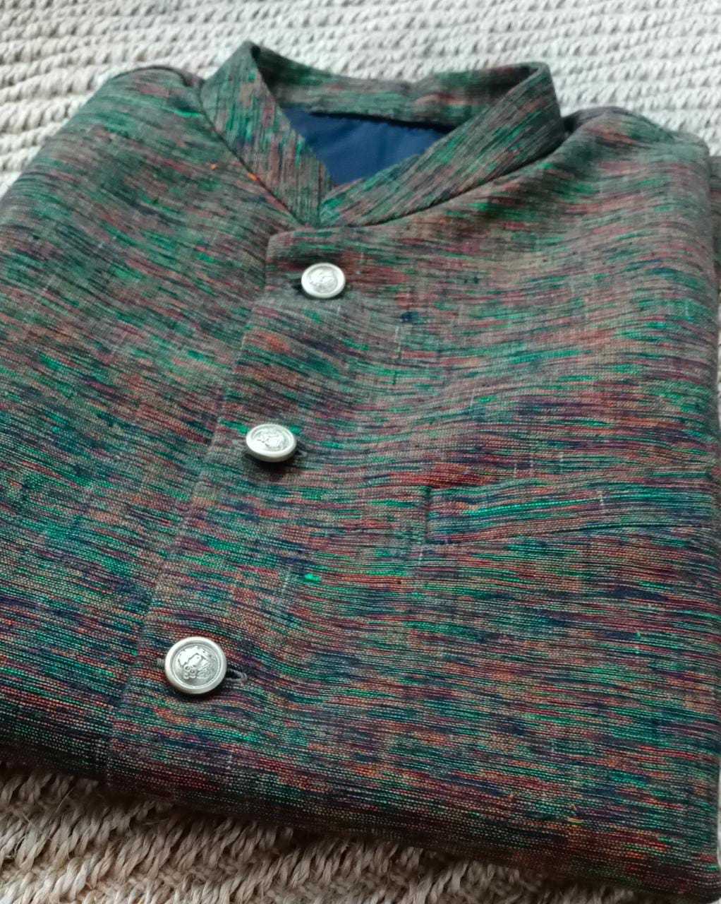 Khadi Blazer Green Orange Black