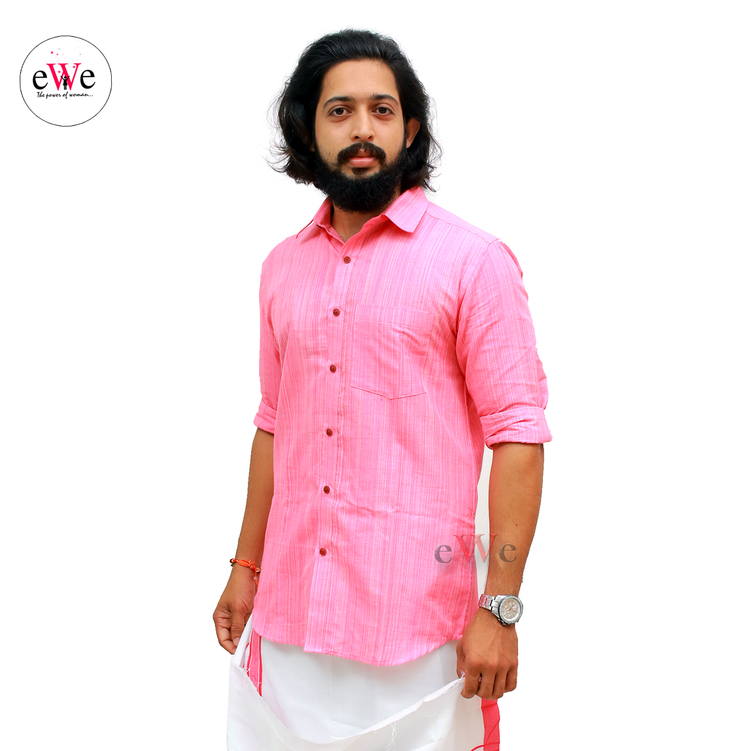 &quot;Pink&quot; Handloom Soft Cotton Men's Shirt