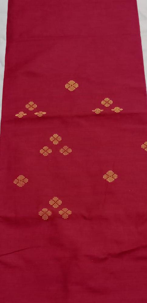 Red Handloom Kurti Material